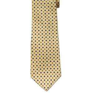 NEW Club Room Silk Foulard Tie Yellow MADE IN USA Necktie Men's